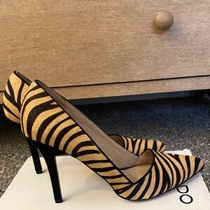 Zebra Print Calf Hair Heels